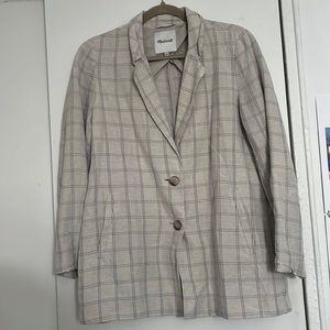 Madewell Dorest Linen Blazer in Windowpane